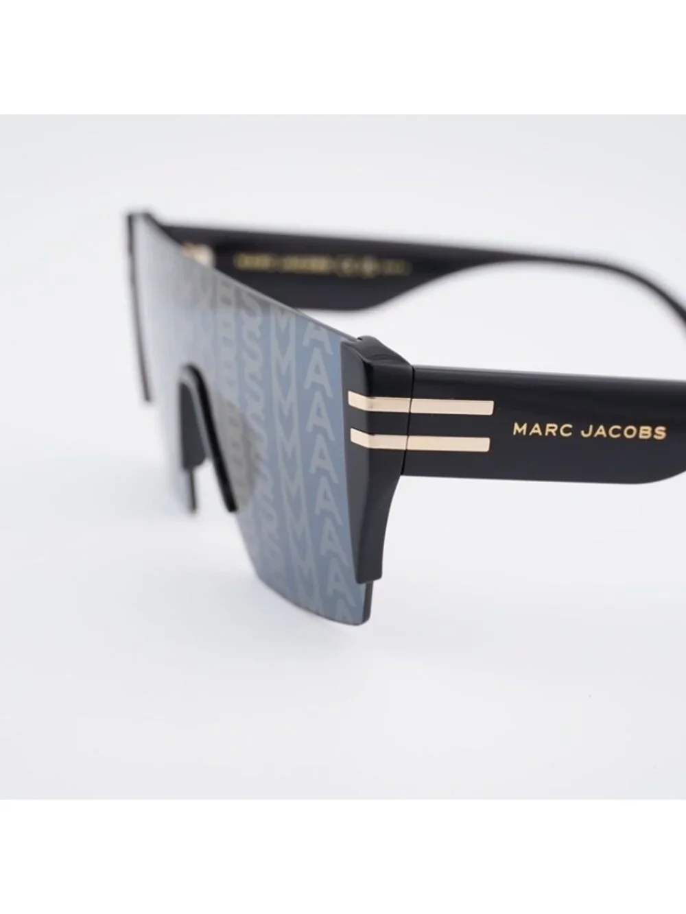 Marc Jacobs MARC 712/S 0NZU 7Y Sunglasses Black Shield Frame, Grey Lenses
